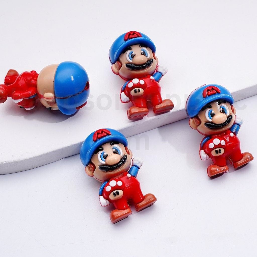 Flocked Fluffy Rainbow Bears with Dangle Ring 18*28MM Random Colors Acrylic Pendant