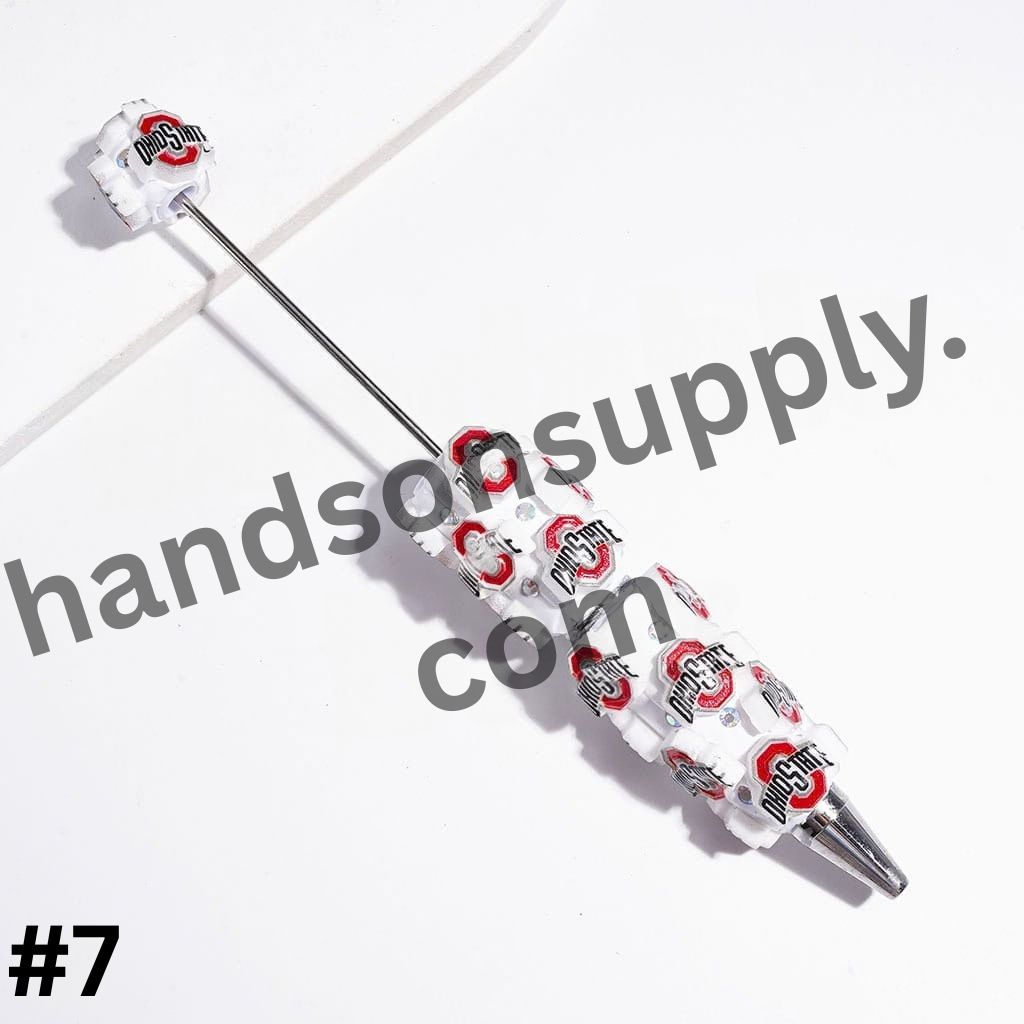 Dynamic Sporty American College Football Team Series with Sparkling AB Rhinestones Beadable Clay Pens