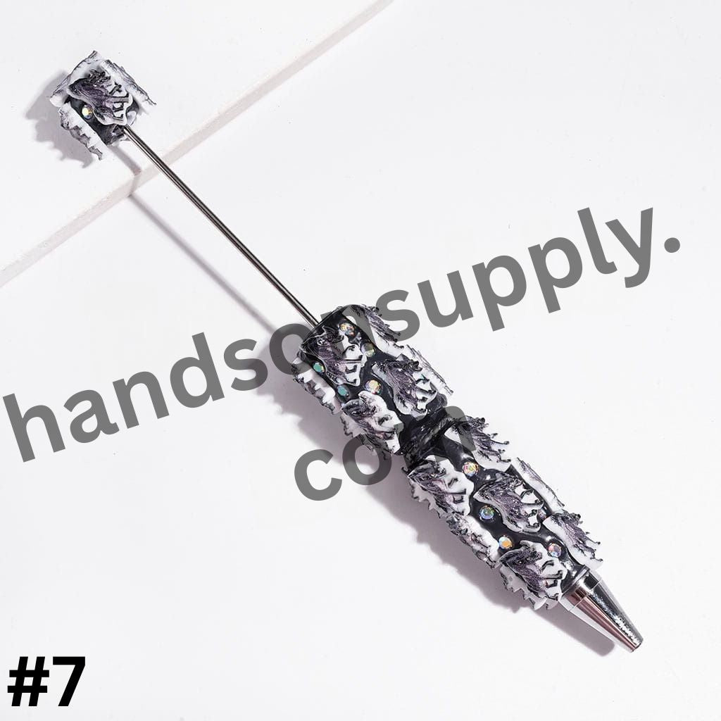 Iconic Lion Leader Character Series Design with Sparkling AB Rhinestones Beadable Clay Pens