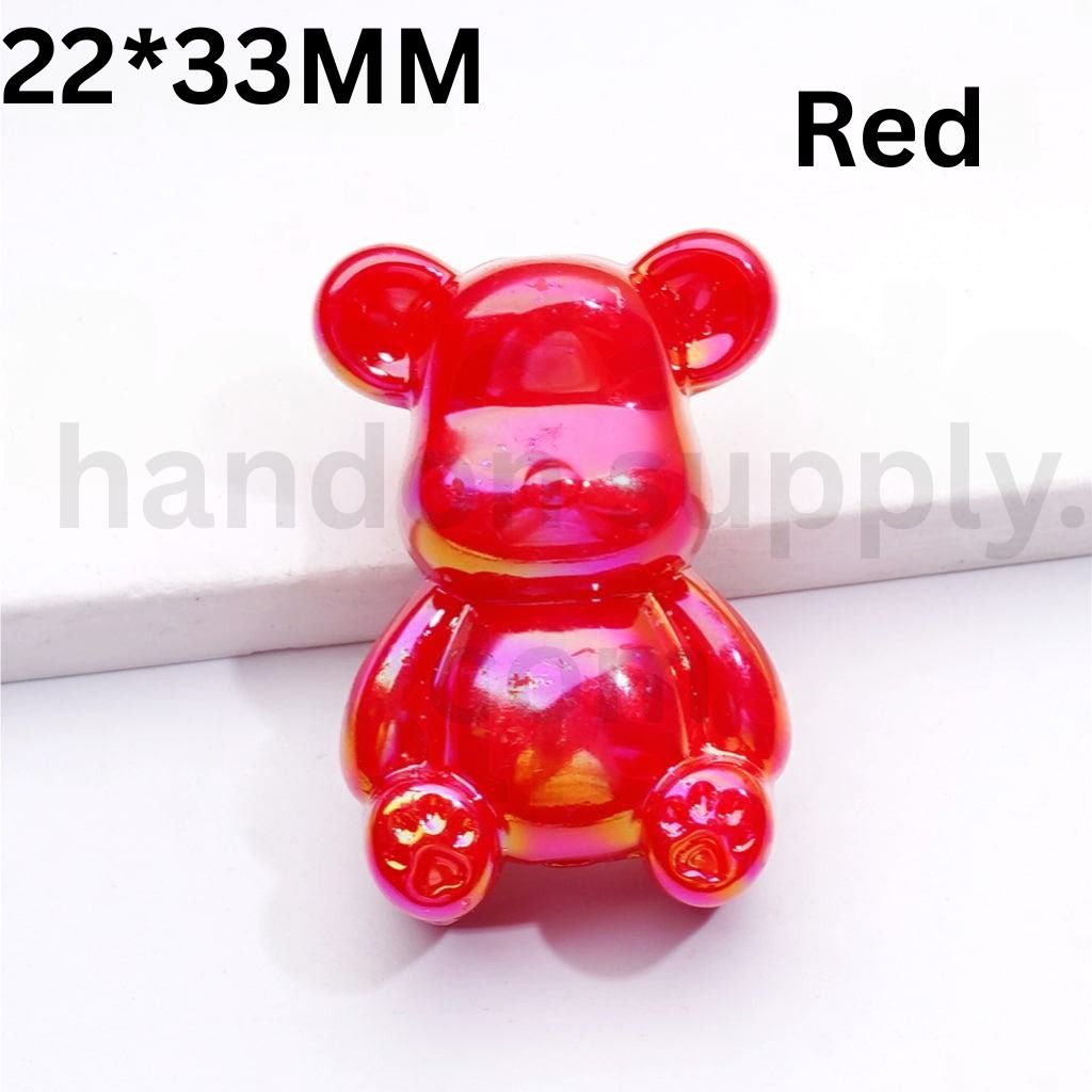 UV Coated Bearbric Style 33×22MM Solid Color Acrylic Beads Single Option Available