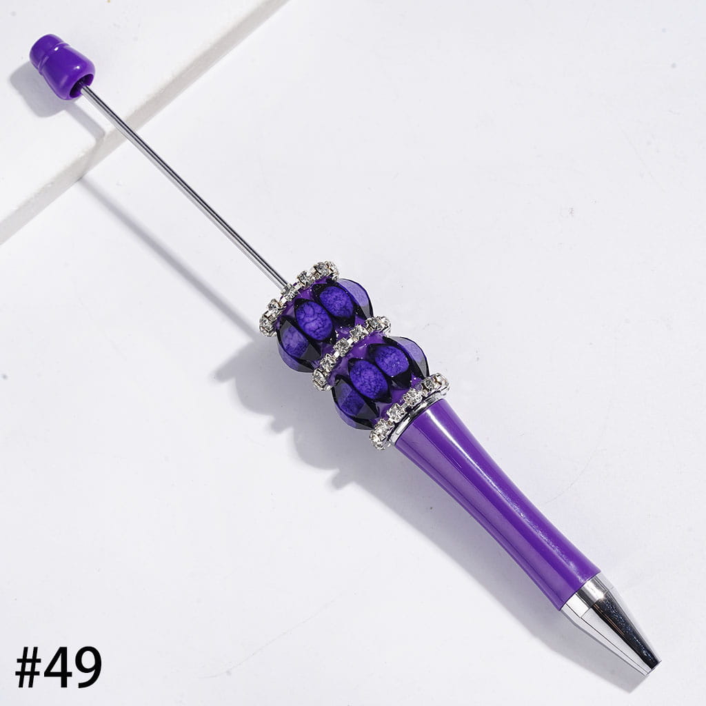 Handmade Beadable Pens Mini Pumpkin with Crack Marquise Cut Rhinestones and Clear Chains, Multi-Color