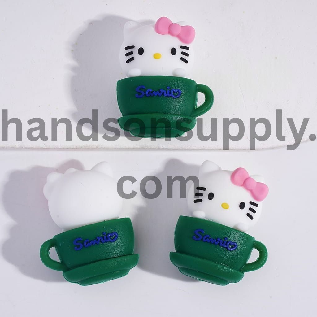 3D Adorable Coffee Cup Characters Series Silicone Focal Beads