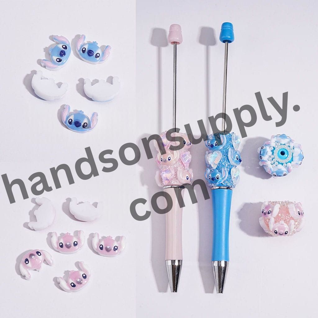 Adorable Mini Fairy Friends and Space Imp Blue and Pink Monster for DIY Bead Jewelry Accessories