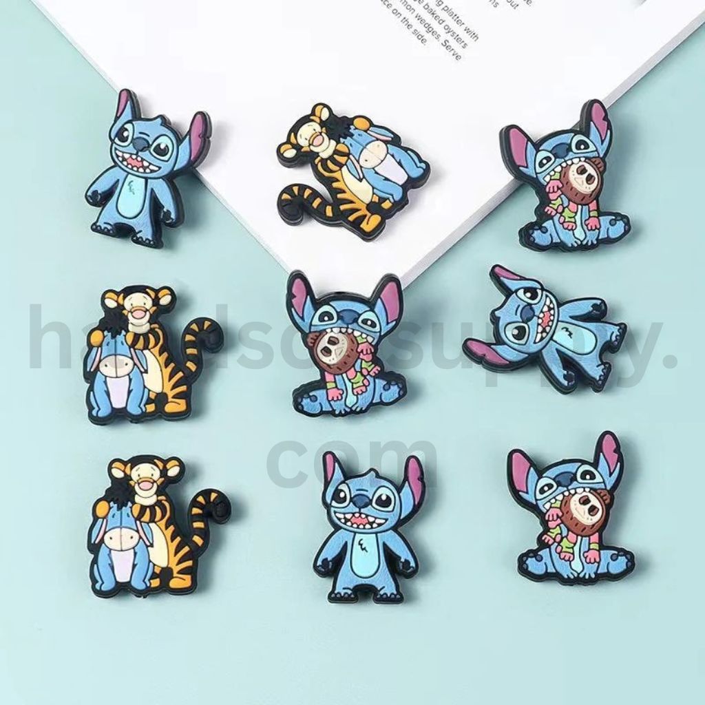 Cute Tigger & Eeyore Characters from Honey Bear Silicone Focal Beads