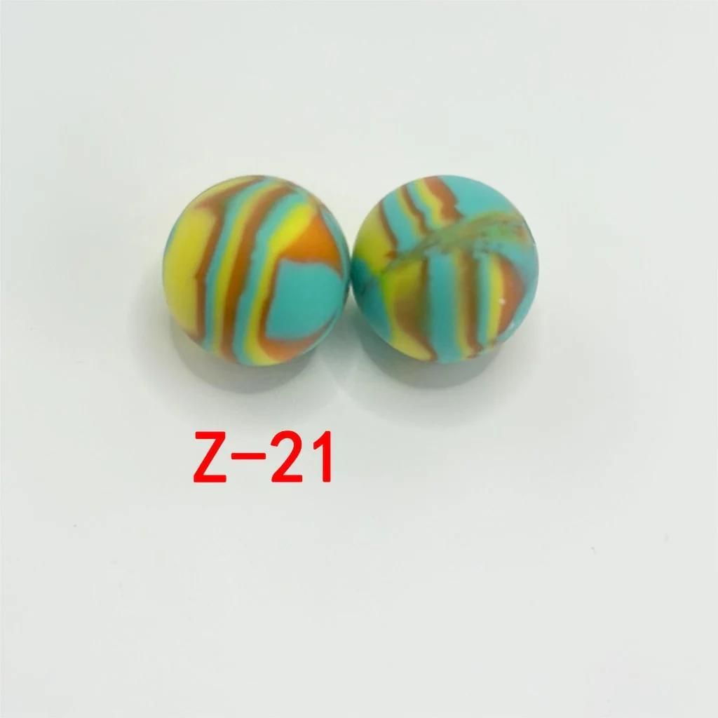 Multicolor Abstract Marble Pattern Printed Silicone Beads with Swirls, 15mm