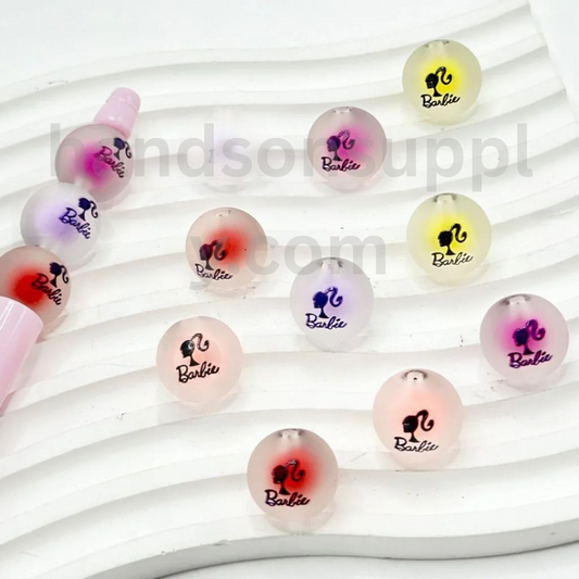 Fashion Doll Theme Translucent Frosted Round 16MM Acrylic Beads with Inner Beads