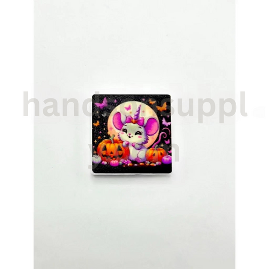 Halloween Mouse and Pumpkin Theme Little Rat Character Design Silicone Focal Beads