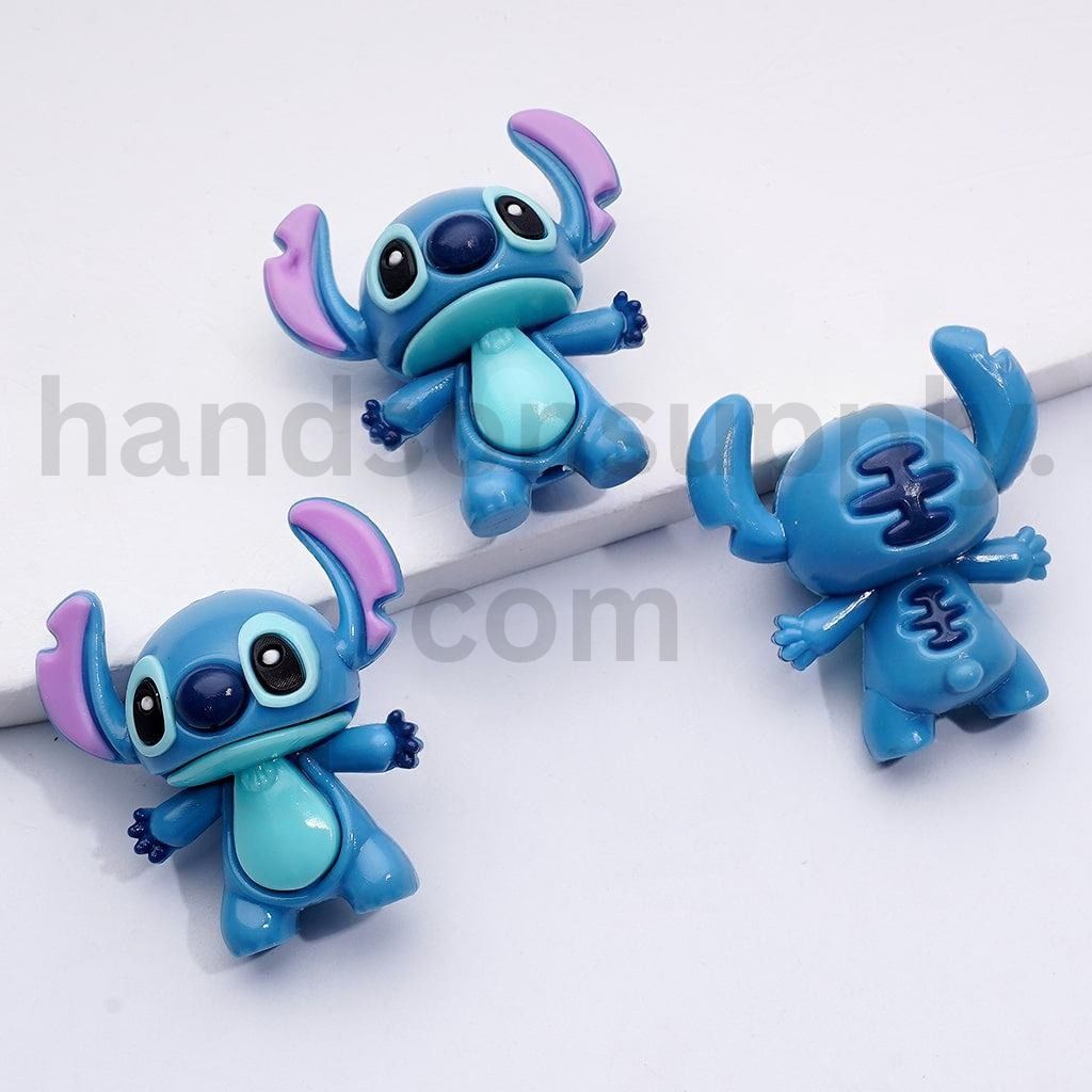 Mini Stitch-Inspired in Blue, Purple & Pink Soft PVC Rubber Beads Around 32*31MM