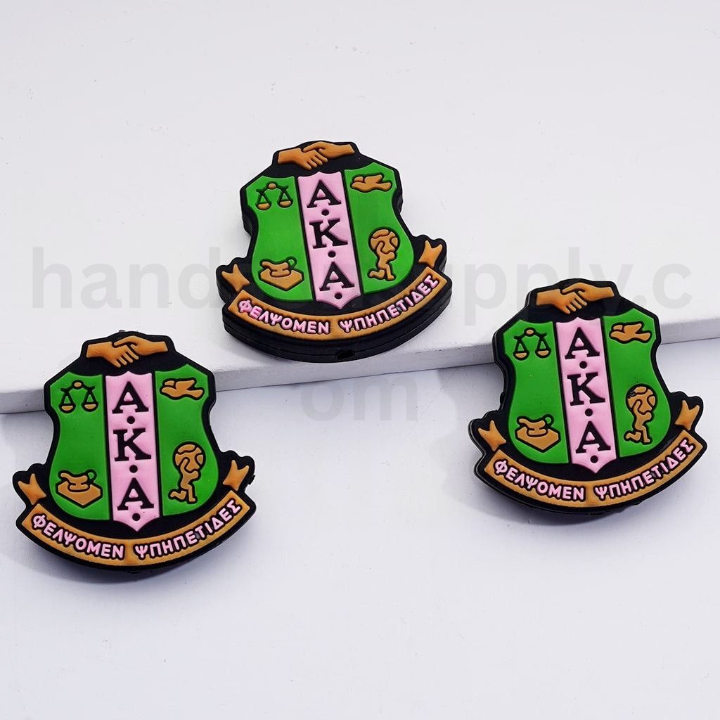 USA America AK 1908 Black Woman Female International Service Organization Silicone Focal Beads