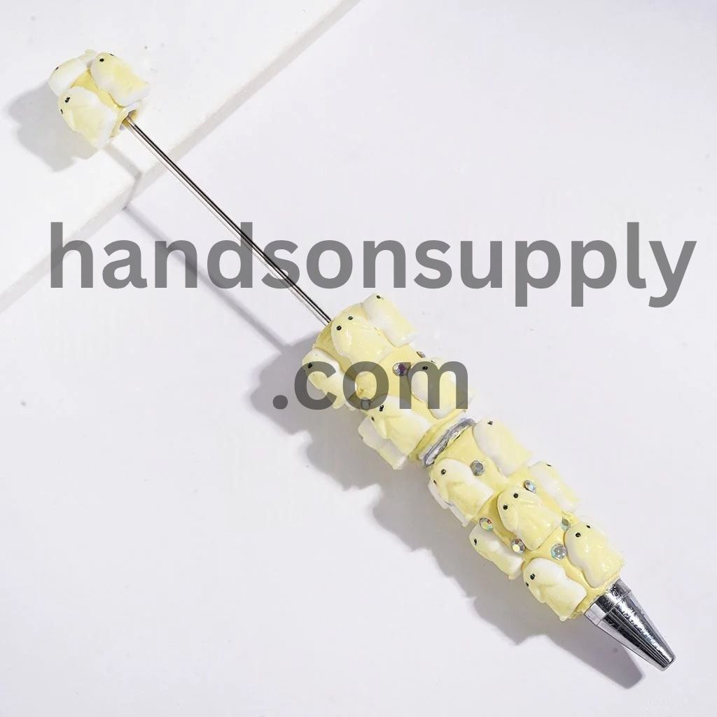 Stylish Man Exclusive Theme with Sparkling AB Rhinestone Beadable Clay Pens, Multicolor Random Mix