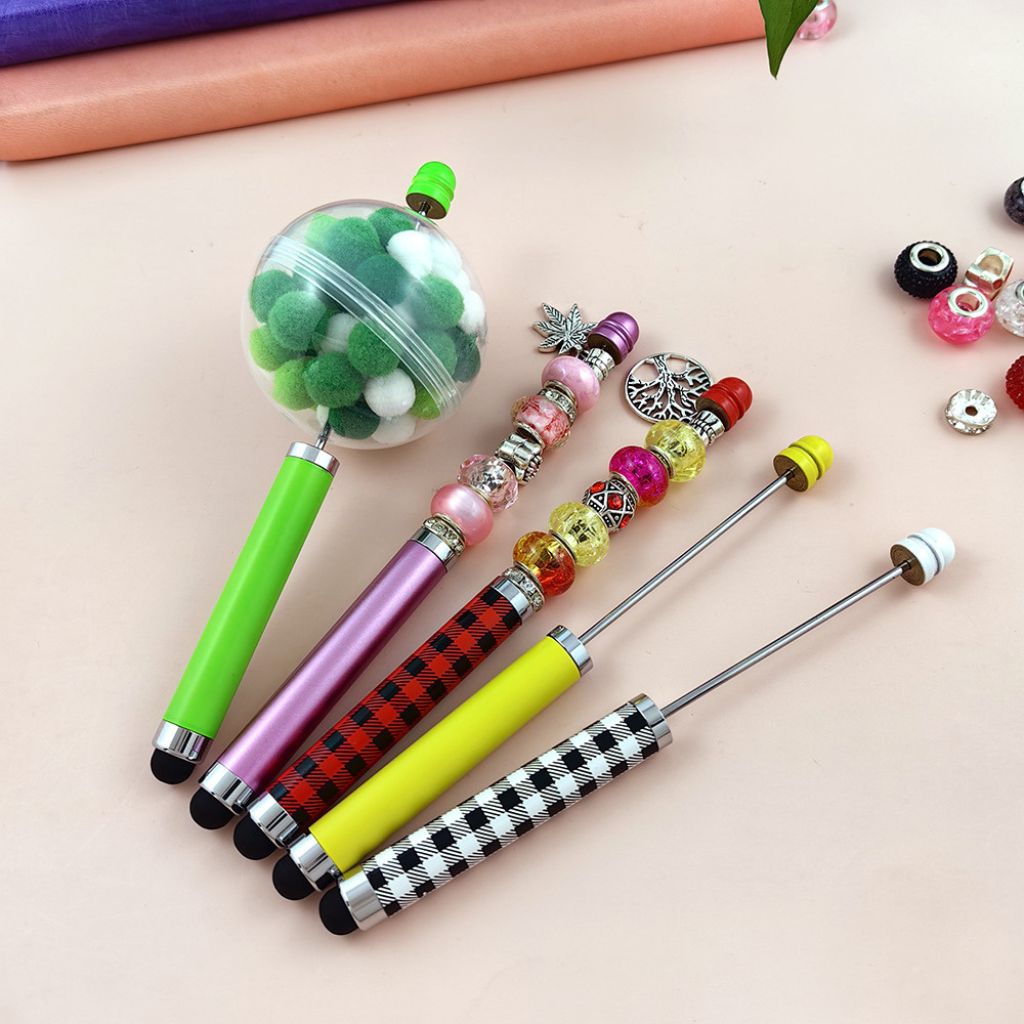 Metal Beadable Stylus Pens with Printed and Solid Colors for Touch Screen Devices