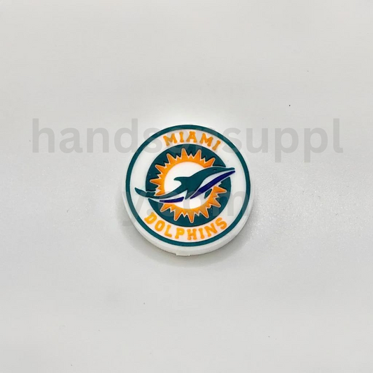 Miami Team Logo Football Theme Silicone Focal Beads