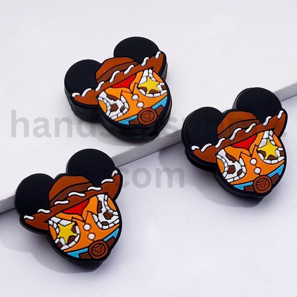 Chipmunks, Mickey, Woody & Buzz Toy Story Characters Cartoon Style Silicone Focal Beads