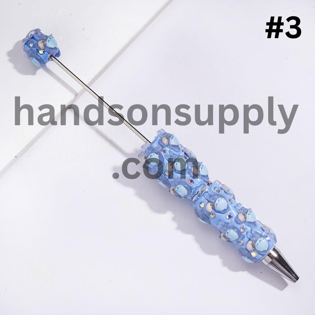 Adorable Japanese Anime Chinchilla Character Series with Sparkling AB Rhinestones Beadable Clay Pens