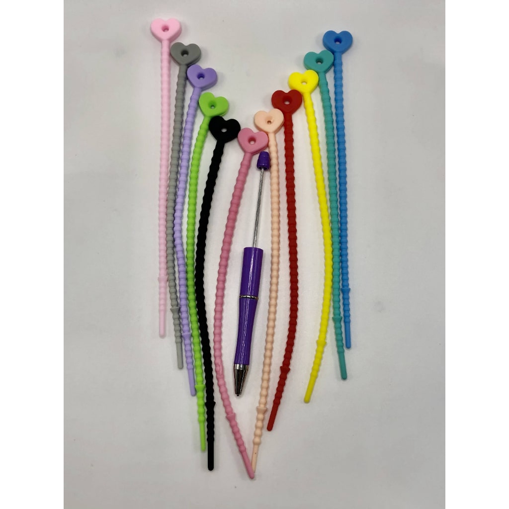 Tamper Seal Zip Tie Silicone Keychains, Random Mix Colors, 20.5cm 8 inches, YF