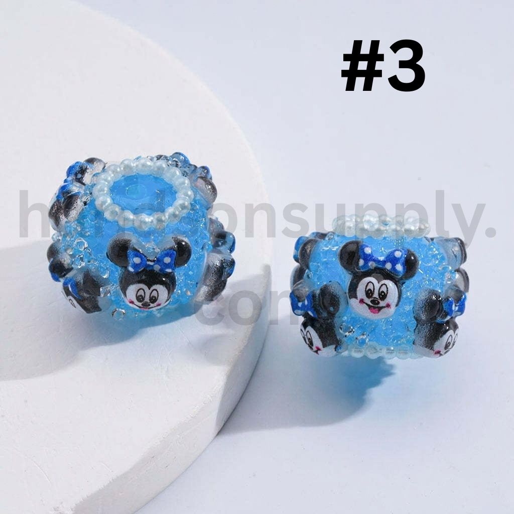 Cute Character Mix Kurom, Monster, Micke, Minni, Toy Bear Sugar Acrylic Beads Multi-Color Around 18*22MM