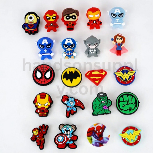 Super Heroes Series Silicone Focal Beads, Random Mix