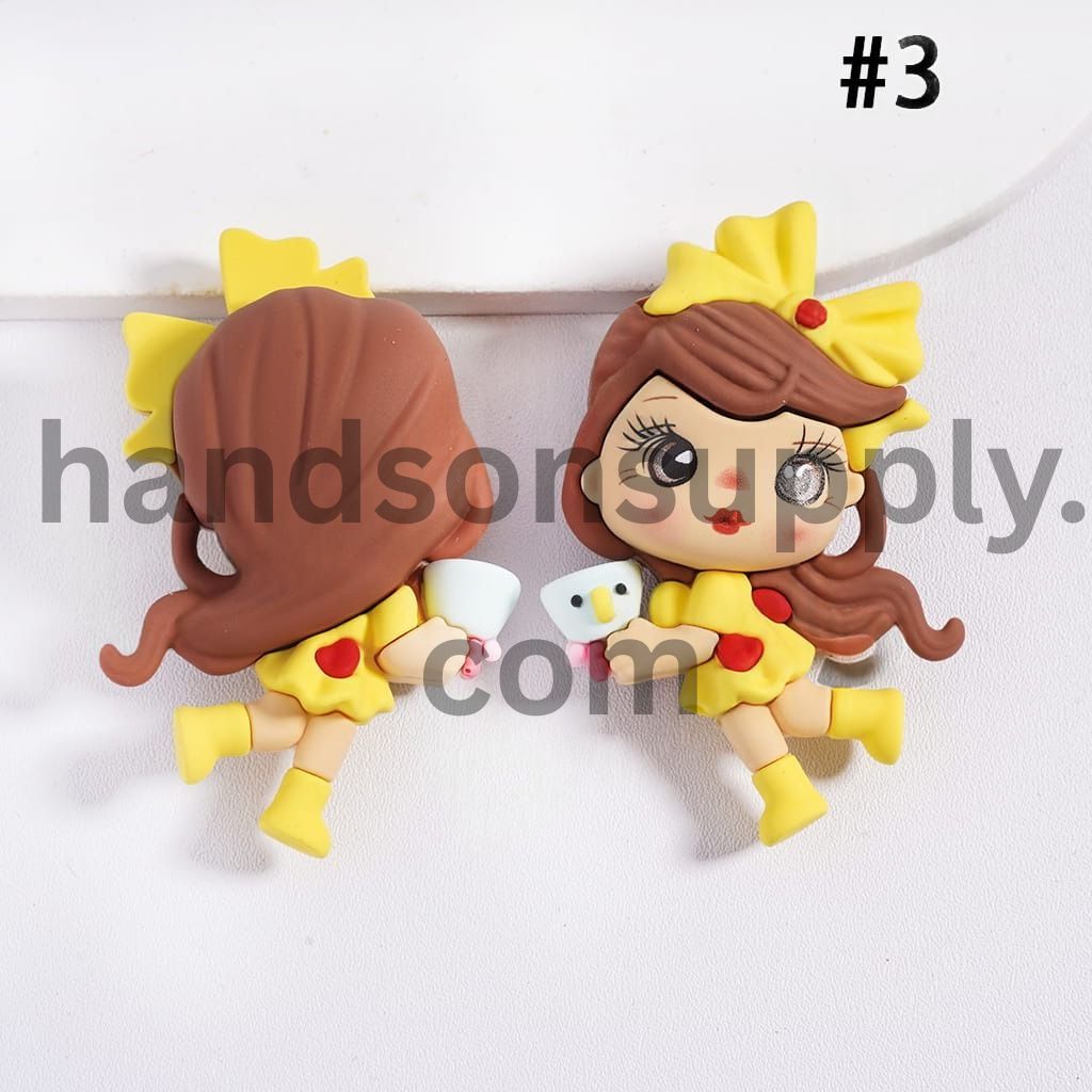 Soft PVC Rubber Princess Girl Figurine Beads Adorable Princess Series Holding Items