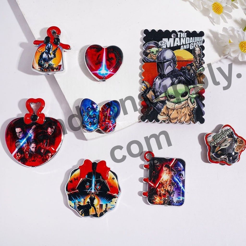 Cosmic Space Saga Character Series Acrylic Beads & Pendants, Assorted Designs, Random Mix