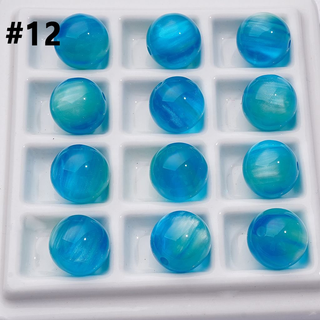 Cat Eye Acrylic Beads – 16MM Round Multicolor Laser Effect for Jewelry & Craft Projects