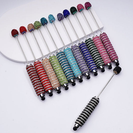 Glamorous Beadable Stylus Pens – Sparkling Double-Color Rhinestones & Clay Design