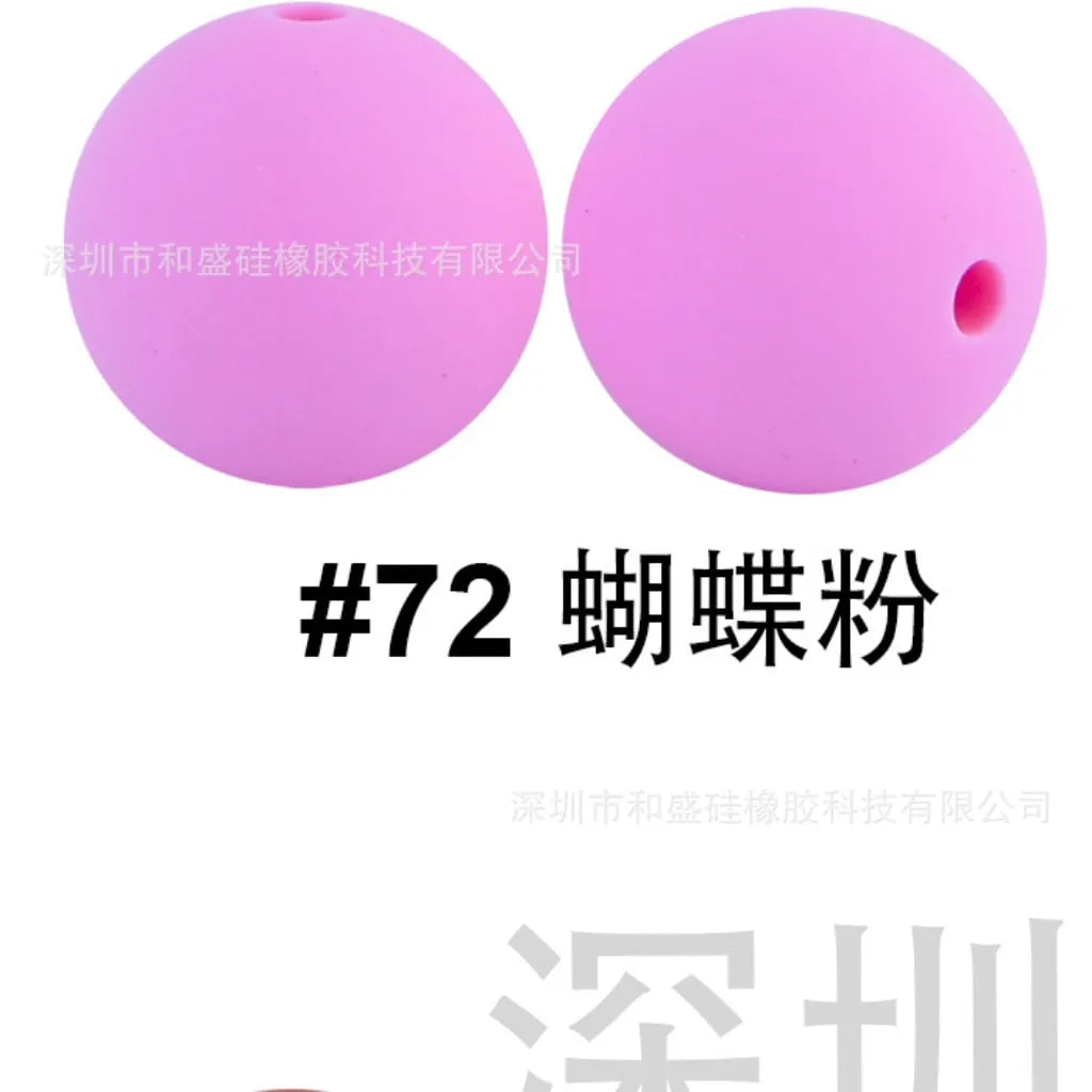 Solid Colored Silicone Beads 15 mm