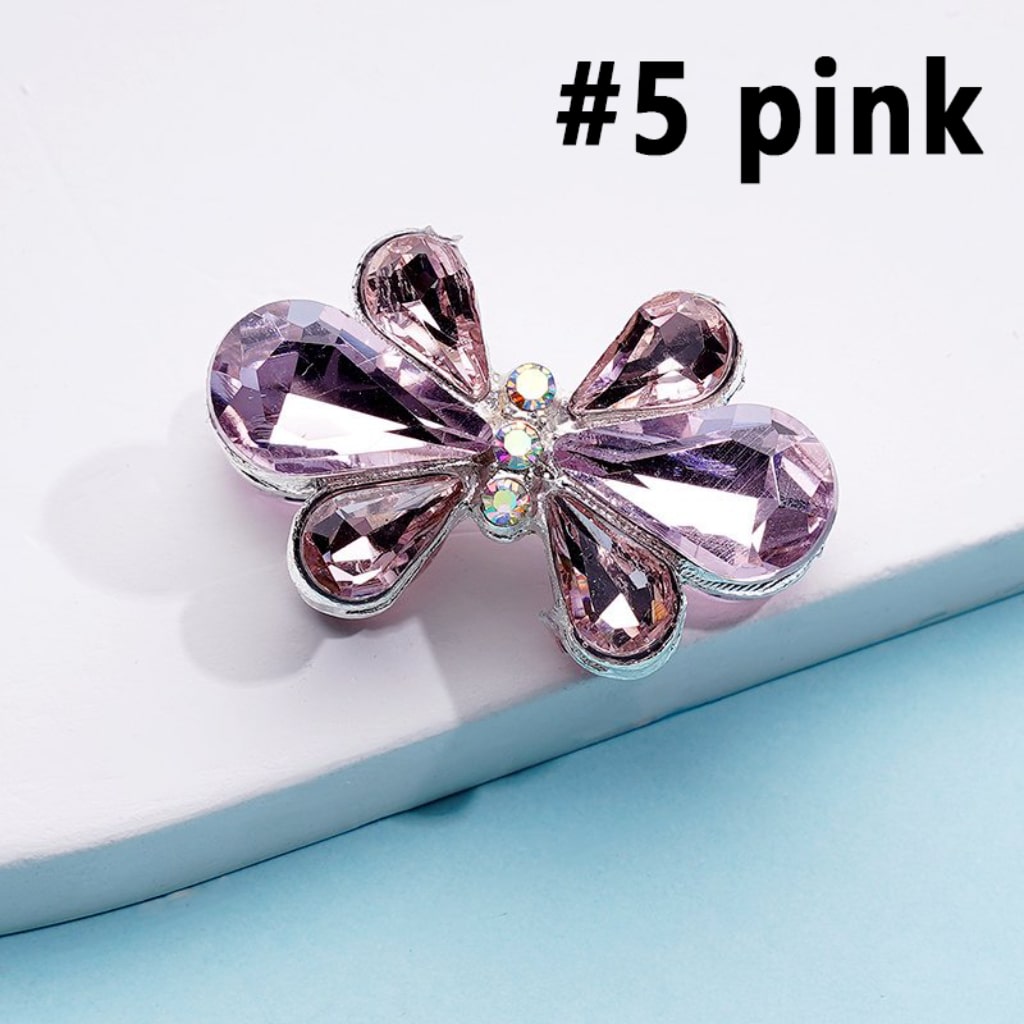 Delicate Fancy Silver Alloy Bowknot Flower with Colorful & AB Rhinestones Beads, Around 28*18MM