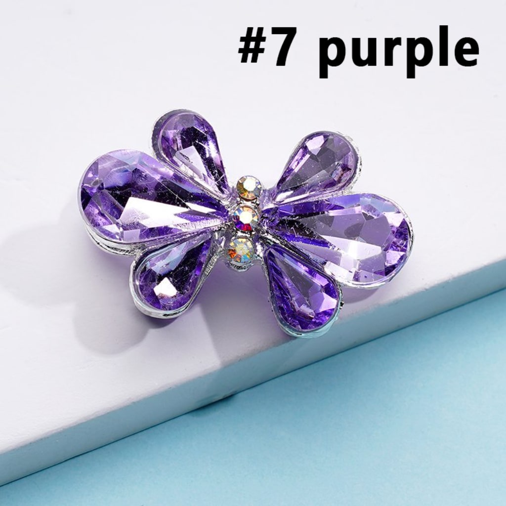 Delicate Fancy Silver Alloy Bowknot Flower with Colorful & AB Rhinestones Beads, Around 28*18MM