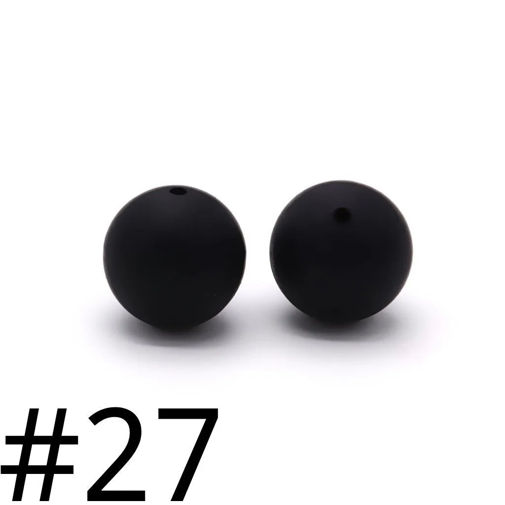 Silicone Beads, Solid Colors, 15 mm