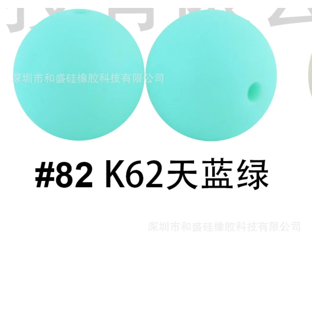 Solid Colored Silicone Beads 15 mm