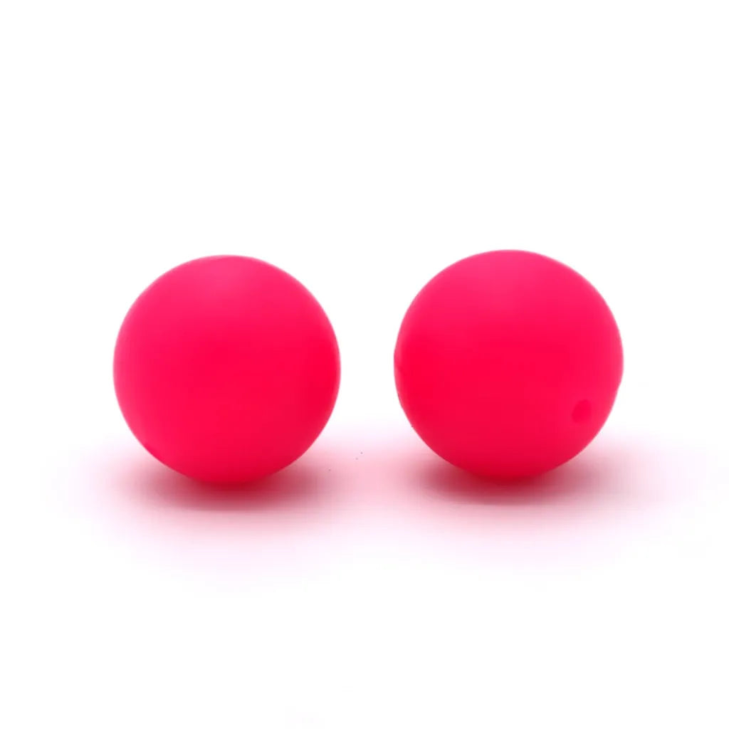 Solid Colored Silicone Beads 15 mm