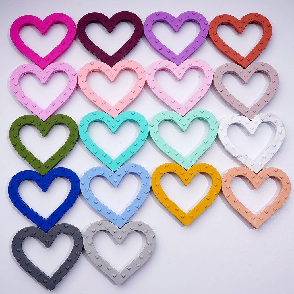 Soft Silicone Heart Frame Bead – Vibrant Car Hanger Charm | Random Mixed Colors, 72*79MM