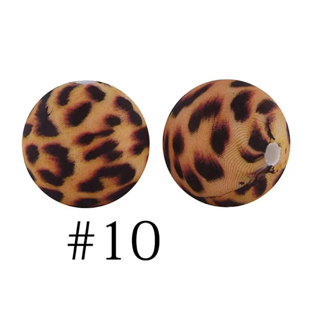 Round Printed Silicone Beads 15 mm