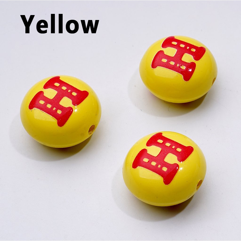 Mini Colorful Flat Acrylic Beads with English Letter Prints – 10x16MM