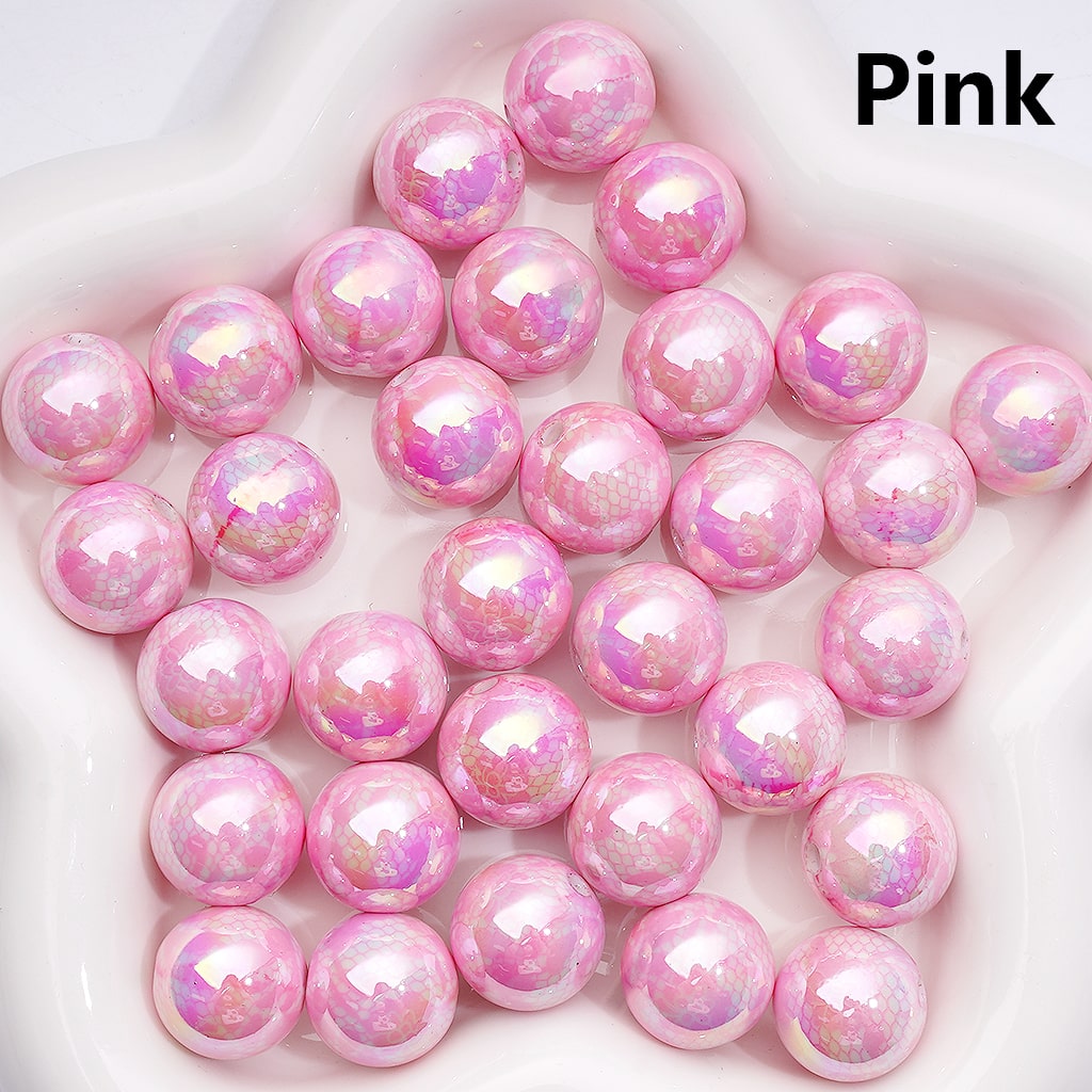 UV Coated Lace Butterfly Prints Multi-Color Acrylic Beads 16MM (Single Color for 200pcs)