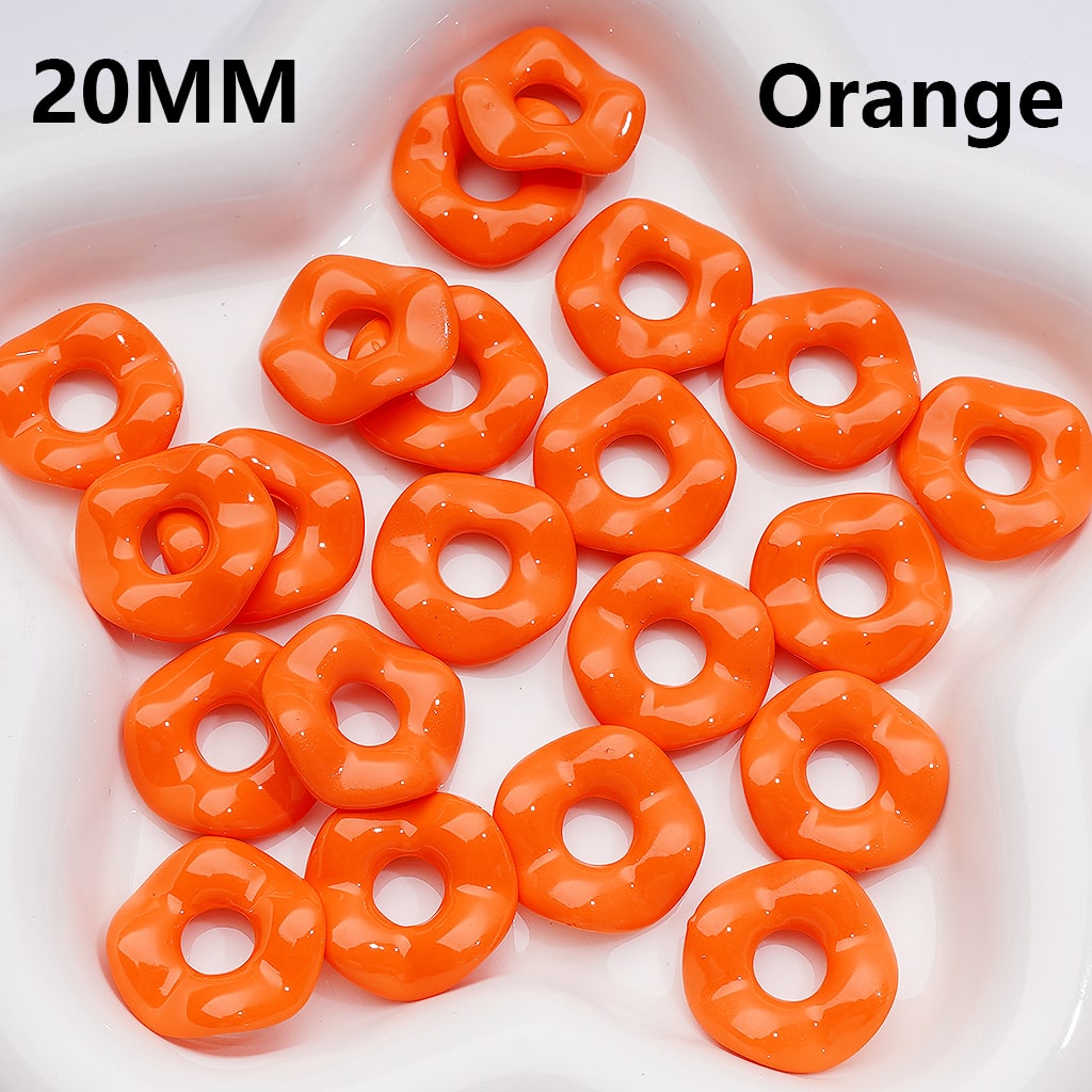 Wave Shape Spacer Acrylic Beads Large Hole Multicolor or Single Shade 20MM