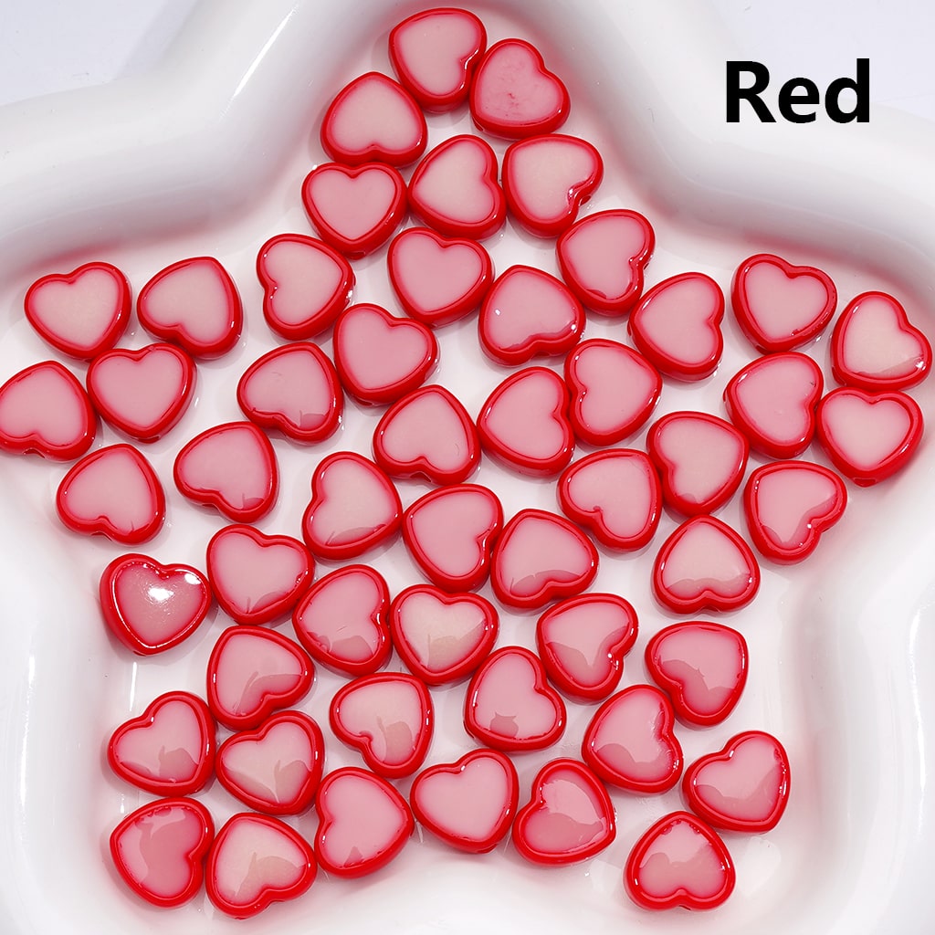 Mini Luminous Heart Acrylic Beads in Multi-Colors, 13×12MM (500pcs Single Color Whole Bag Available)