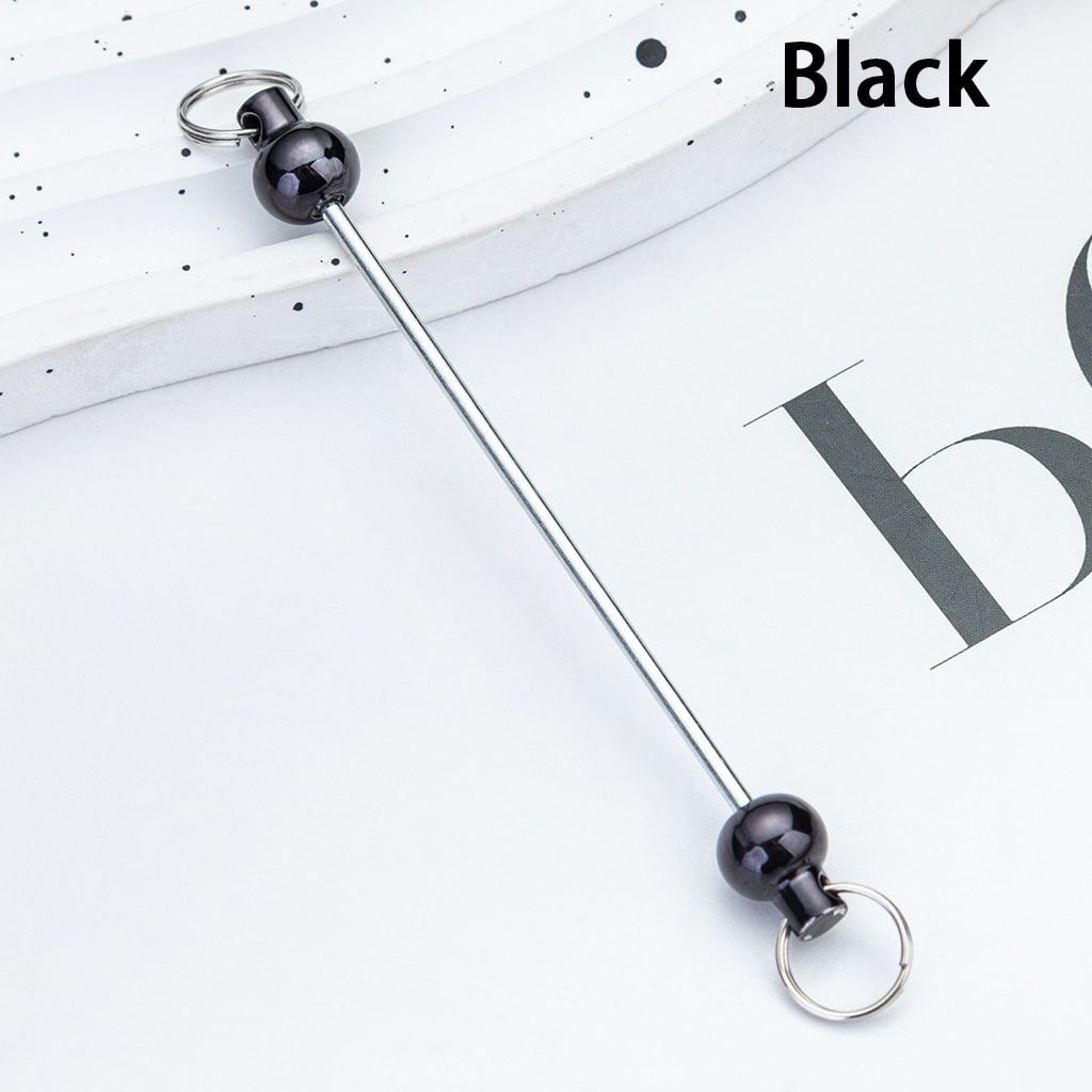 DIY Metallic Keychain Bar Accessories in Metallic Colors with Round Beads 10cm