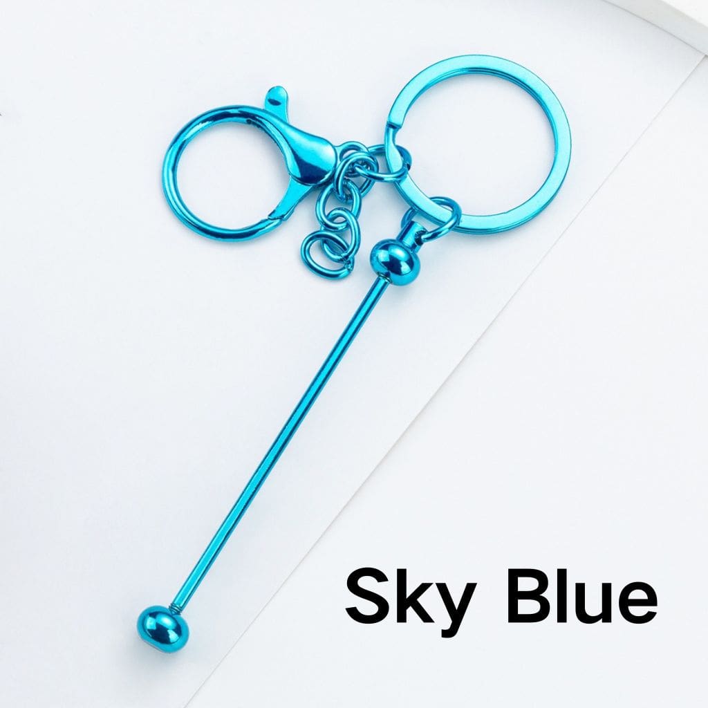UV Coating Beadable Metal Keychain with Bar and Lobster Clasp, 148MM (Please Read the Description)