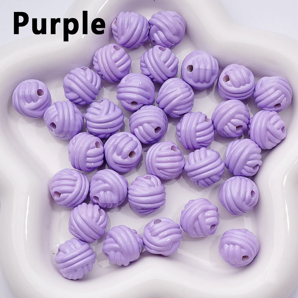 Adorable Multi-Color Yarn Ball Acrylic Beads – 16MM Craft Supplies