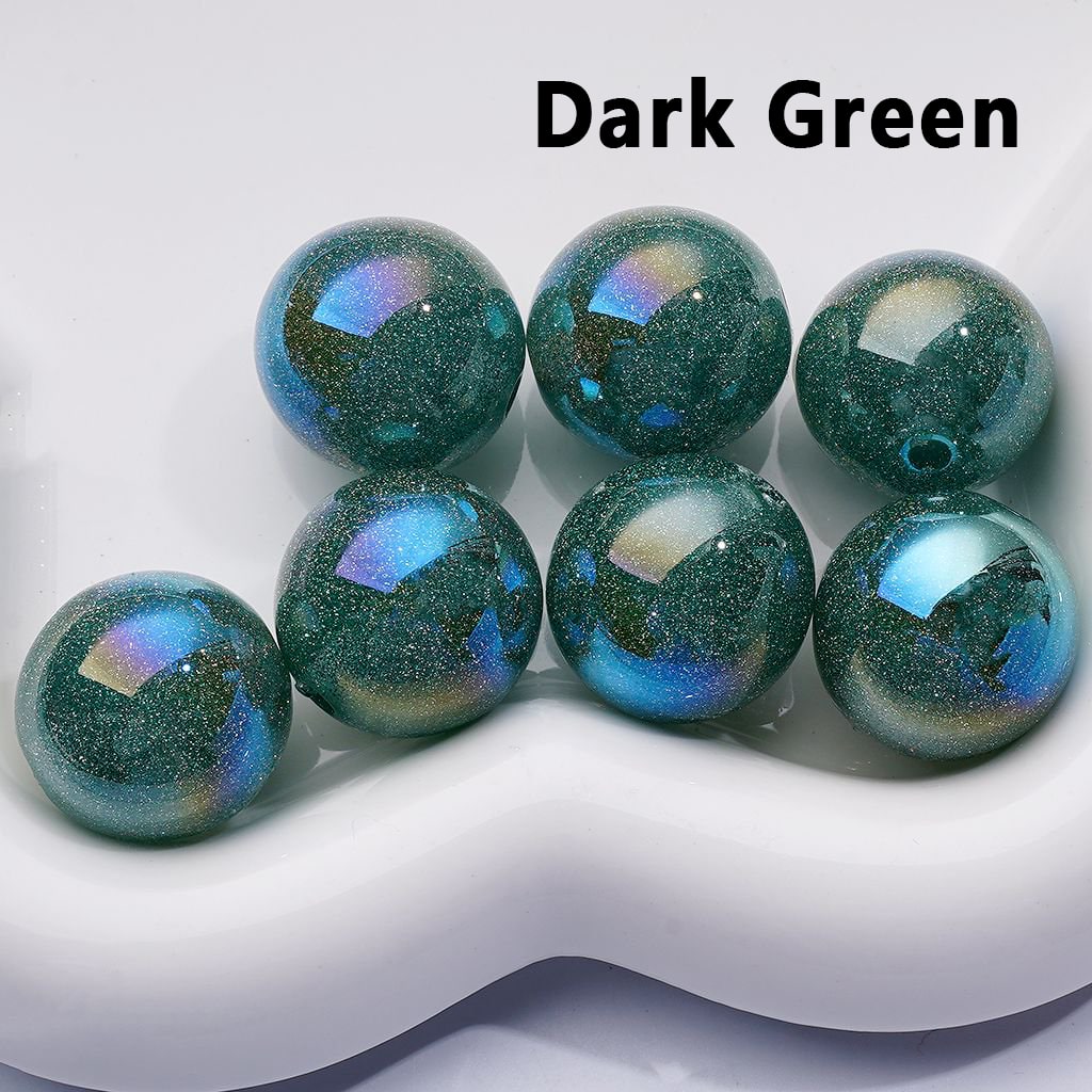 UV Coating Multi-Color Glitter Shiny Round Acrylic Beads 20MM