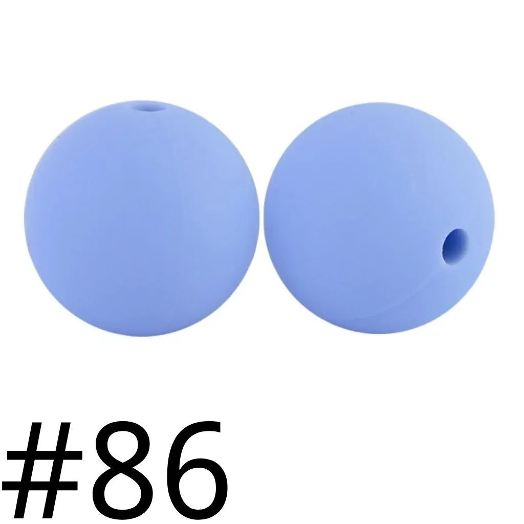Silicone Beads, Solid Colors, 15 mm