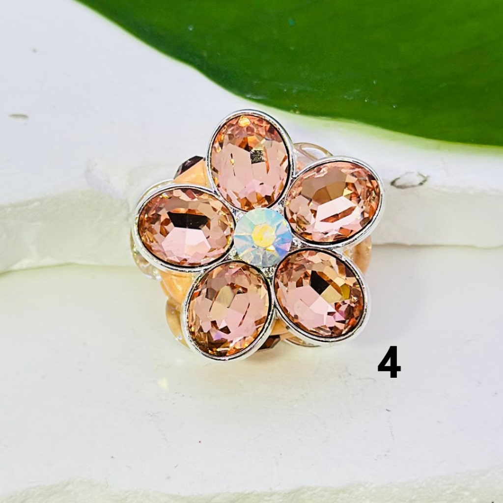 Silver Alloy Delicate Fancy Flowers with Colorful & AB Rhinestones, and Oval Pearls, Clay Beads, Around 26mm