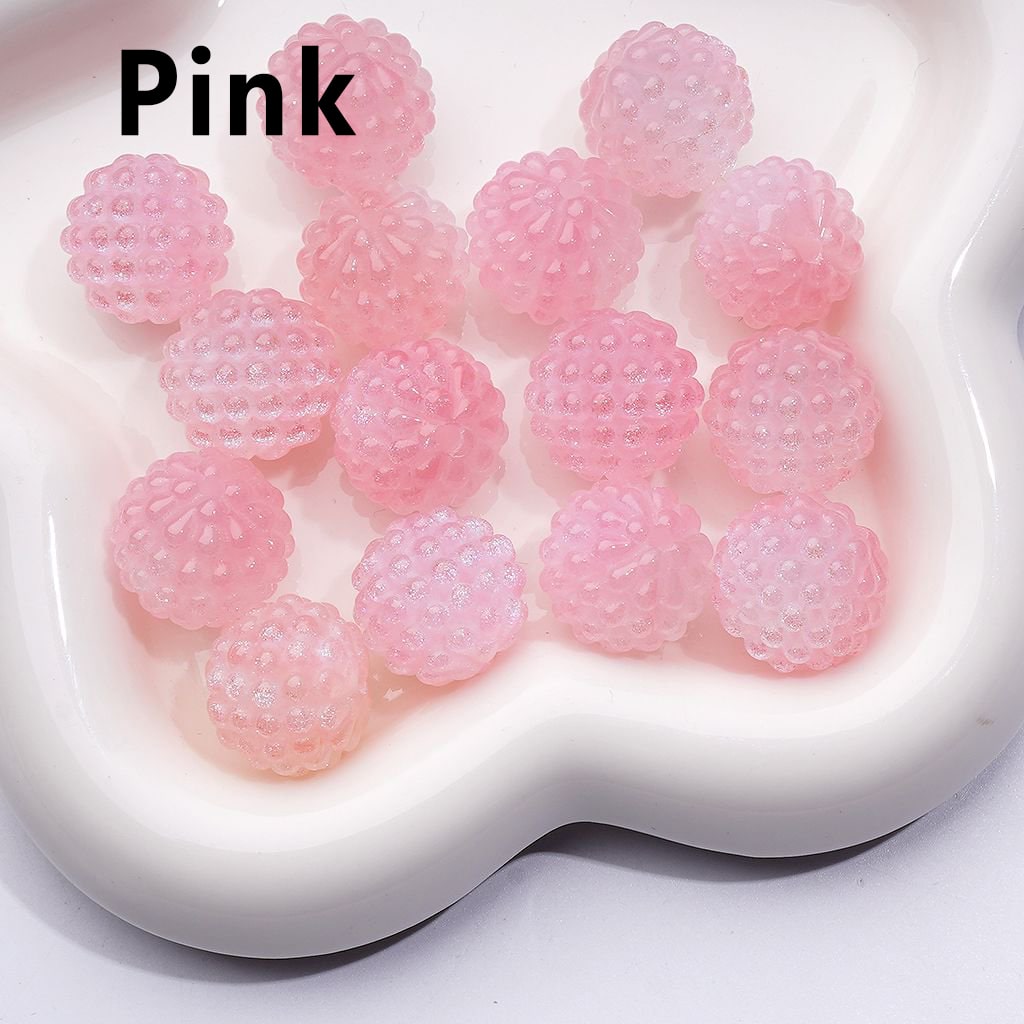 Vibrant Multi-Color Glitter Waxberry Resin Acrylic Beads with a Lustrous Shine, Around 18MM