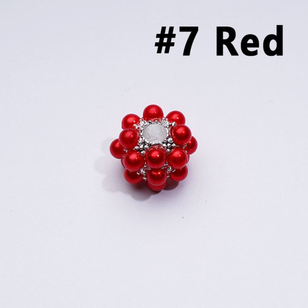 Silver & Gold Color Metal Beads Balls with Colorful Acrylic Pearls, Random Mix, 16MM