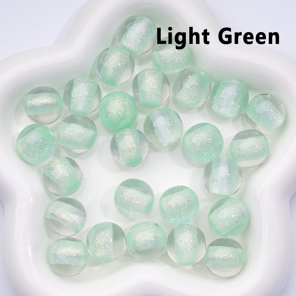 Multi-Color Luminous Glitter Sugar Core Inside Clear Round Acrylic Beads 16MM
