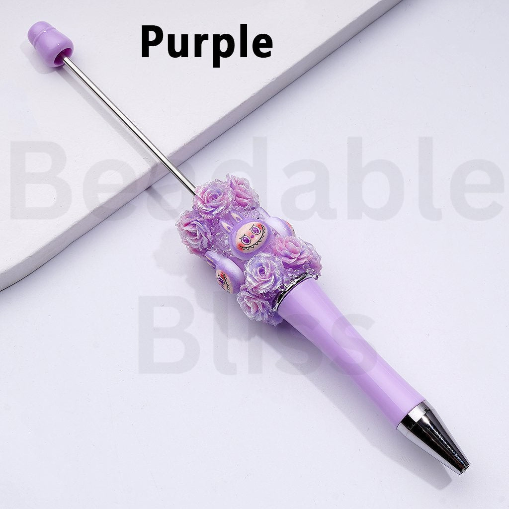 Luminous Glitter Flower Tiny Goblin Monster Doll Character Head Clear Sugar Beadable Pens