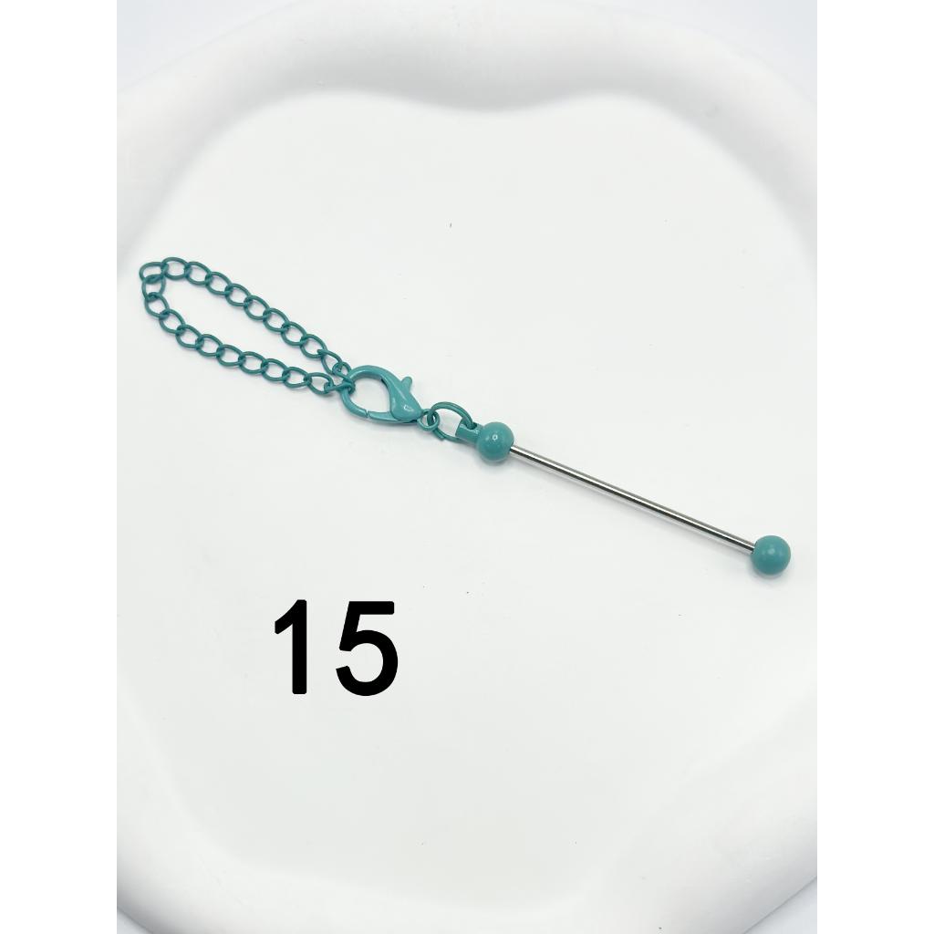 Lobster Clasp in Solid Colors an Beadable Bars with Chain , Pendant Holders for Cups and Tumblers, Metal, 178mm