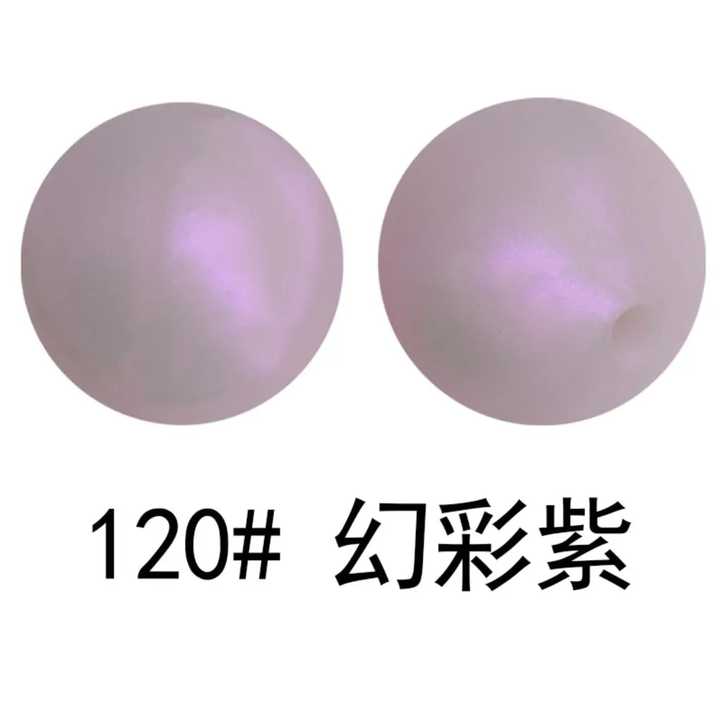 Solid Colored Silicone Beads 15 mm