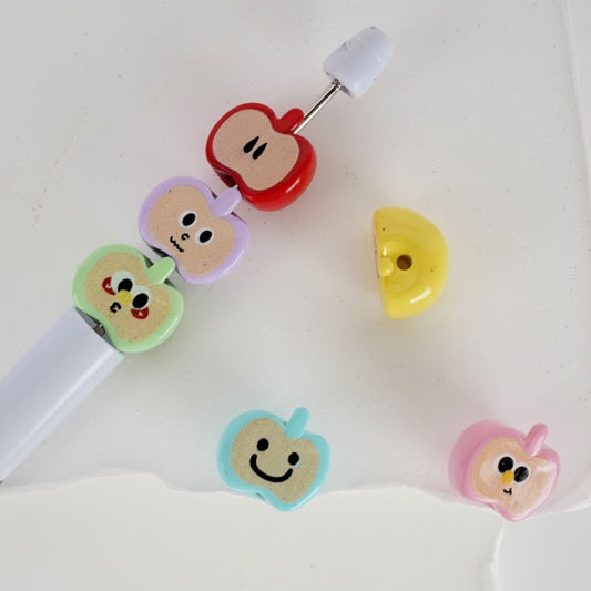 Apples Mini Cute Acrylic Beads, Around 18*16MM, Random Mix